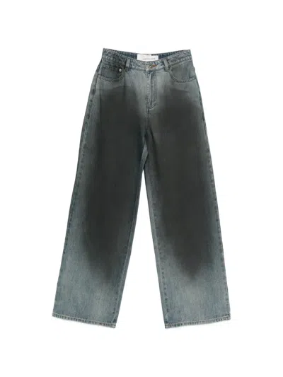 Feng Chen Wang Faded-effect Denim Jeans In Green