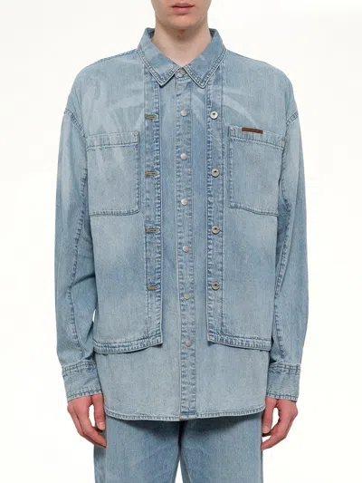Feng Chen Wang Fcw X Lee Denim Shirt In Blue