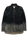 Feng Chen Wang Gradient Denim Jacket In Blue