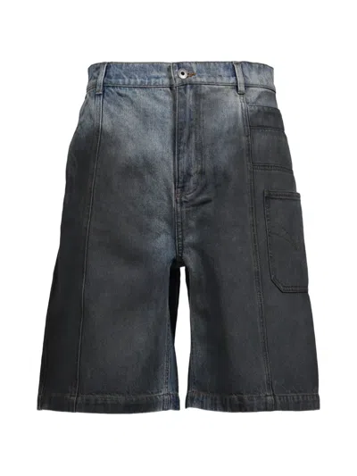 Feng Chen Wang Gradient-effect Denim Shorts In Blue