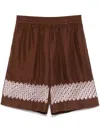 Feng Chen Wang Graphic-print Shorts In Brown