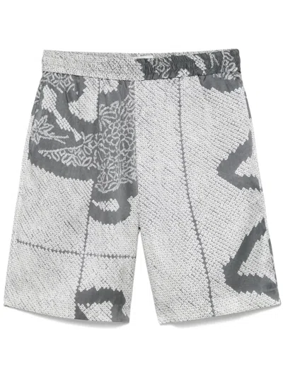Feng Chen Wang Graphic-print Shorts In Grey