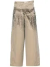 Feng Chen Wang Graphic-print Trousers In Neutrals