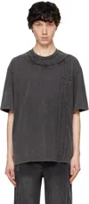 FENG CHEN WANG GRAY MULTI SEAM T-SHIRT