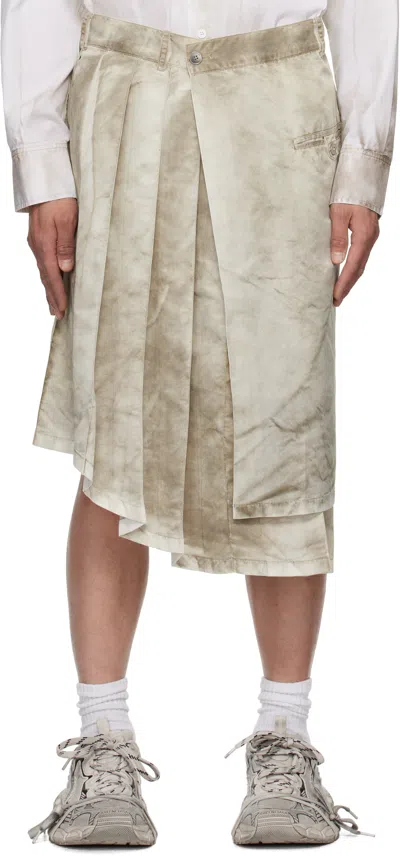 Feng Chen Wang Gray Sandwashed Nylon Skirt In Sandwashed Grey