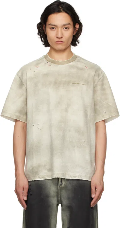 Feng Chen Wang Gray Sandwashed T-shirt In Sandwashed Grey
