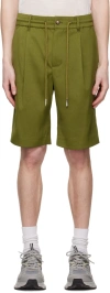 Feng Chen Wang Green Pleated Shorts In Green
