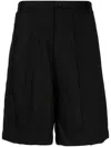 Feng Chen Wang High-waisted Wool Shorts In Black