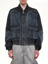 Feng Chen Wang Indigo Gradient Denim Jacket In Blue