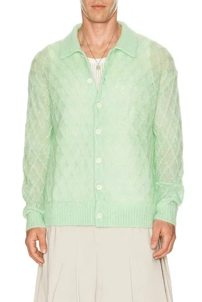 Feng Chen Wang Knitted Cardigan Sweater In Green