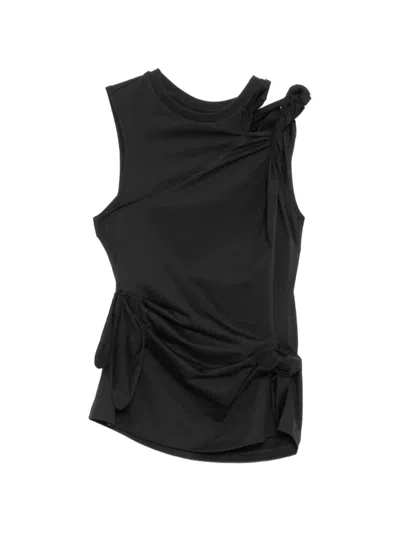 Feng Chen Wang Knot Detail T-shirt In Black