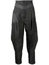 Feng Chen Wang Layered-design Tapered Trousers In Grey