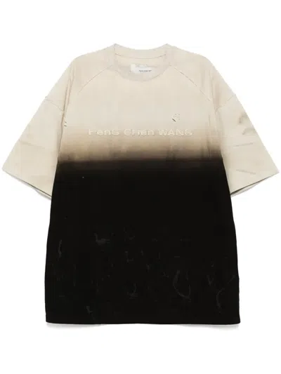 Feng Chen Wang Logo Patch T-shirt In Black Gradient