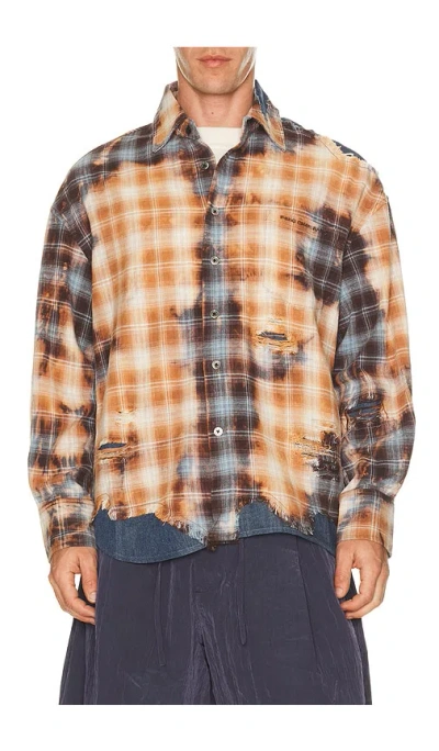Feng Chen Wang Long Sleeve Shirt In Brown