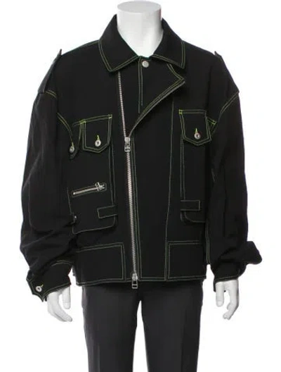Pre-owned Feng Chen Wang Moto Jacket In Black