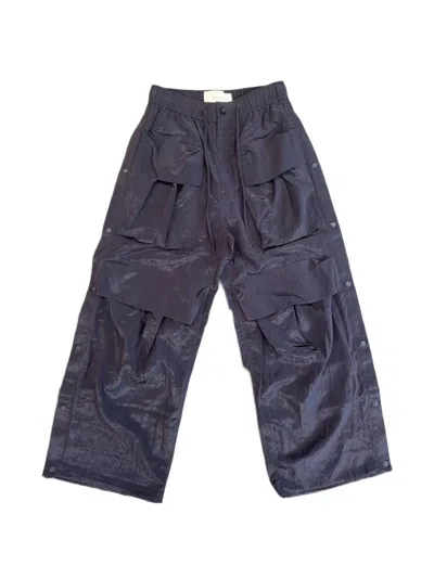 Feng Chen Wang Multi-pocket Cargo Pants In Blue