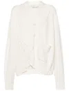 Feng Chen Wang Open-knit Layered Cotton Cardigan In White