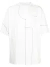 Feng Chen Wang Panelled Cotton T-shirt In White