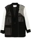 Feng Chen Wang Black Deconstruction Patchwork Blazer In Black