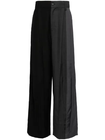 Feng Chen Wang Patchwork Design Trouser In Black