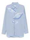 Feng Chen Wang Patchwork Shirt In Blue