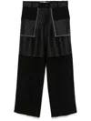 Feng Chen Wang Black Deconstructed Patchwork Trousers In Black