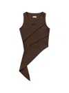 Feng Chen Wang Patchwork Vest In Brown