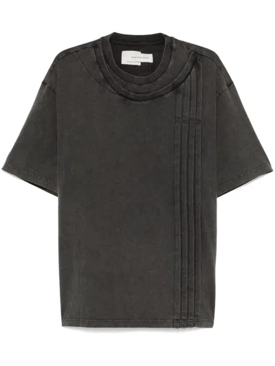 Feng Chen Wang Pintuck-detail T-shirt In Grey