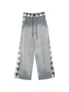 Feng Chen Wang Plaid Drawstring Track Pants In Blue