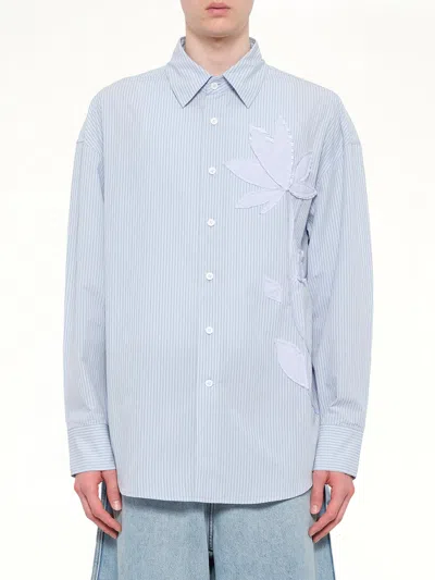 Feng Chen Wang Plants Patched Shirt In Blue