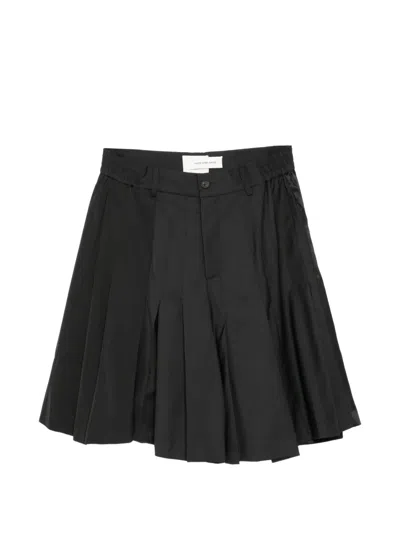 Feng Chen Wang Pleated Shorts In Black