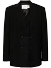 Feng Chen Wang Pleated Tailored Blazer In Black