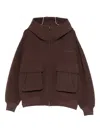 Feng Chen Wang Pocketed Hoodie In Brown