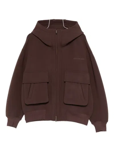 Feng Chen Wang Pocketed Hoodie In Brown