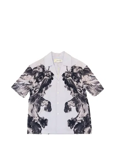 Feng Chen Wang Printed Shirt In Blue