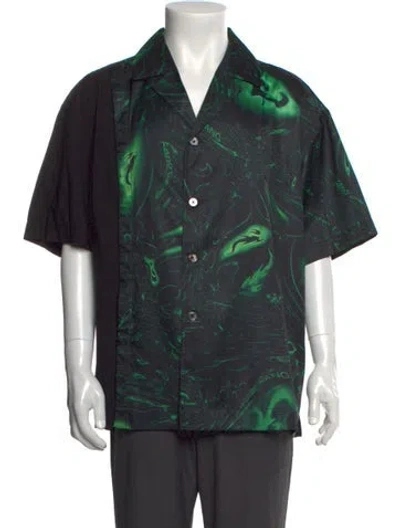 Pre-owned Feng Chen Wang Printed Short Sleeve Shirt In Green
