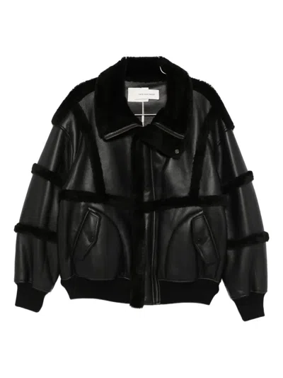 Feng Chen Wang Reversible Shearling Jacket In Black