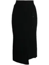 Feng Chen Wang Gerippter Strickrock In Black