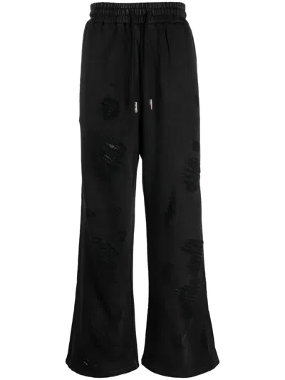 Feng Chen Wang Ripped Track Pants In Black