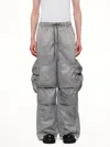 Feng Chen Wang Sandwashed Nylon Cargos In Gray