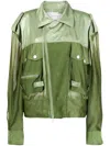 Feng Chen Wang Hemdjacke Mit Sheer-effekt In Green
