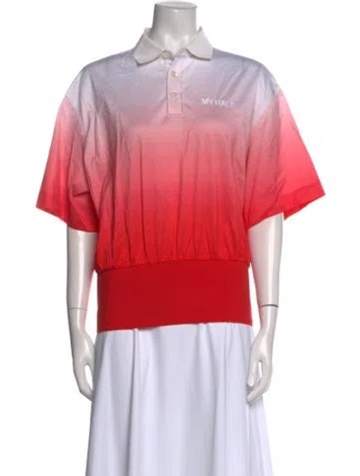 Pre-owned Feng Chen Wang Short Sleeve Polo In Red