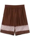 Feng Chen Wang Graphic-print Shorts In Brown