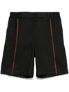 Feng Chen Wang Black Contrast Stripe Bermuda Shorts In Black