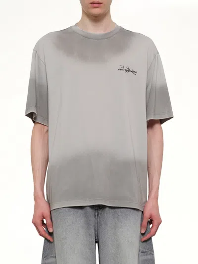 Feng Chen Wang Spray Painted Logo T-shirt In Gray