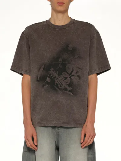 Feng Chen Wang Spray Painted Plant T-shirt In Brown