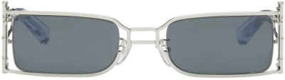 Feng Chen Wang Ssense Exclusive Silver Bamboo Sunglasses In Brushed Silver