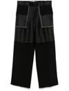 Feng Chen Wang Black Deconstructed Patchwork Trousers In Black