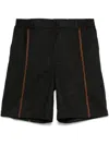 Feng Chen Wang Black Contrast Stripe Bermuda Shorts In Black