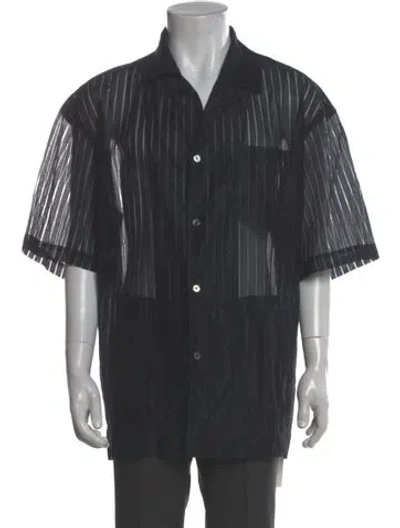 Pre-owned Feng Chen Wang Striped Short Sleeve Shirt In Gray